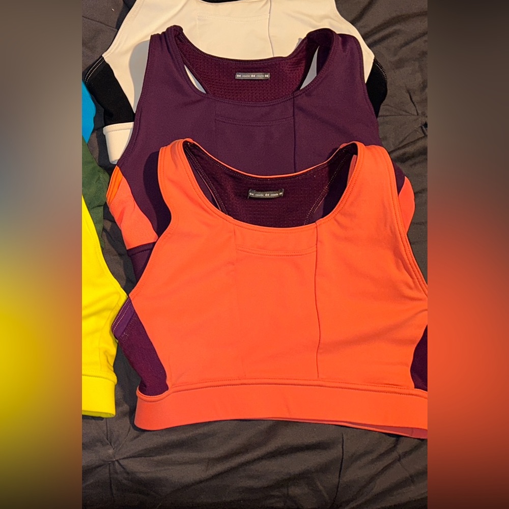 Oiselle Pockito Bras (2 purple/orange)